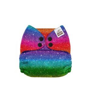 Rainbow Glitter OS Pocket Cloth Diaper w Suede Inner by Mama Koala Cloth Diapers